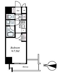 ハーモニーレジデンス錦糸町#002 1Kの間取図画像
