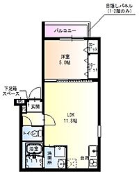 フジパレス堺東3番館 1LDKの間取図画像