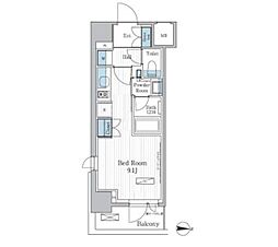 パークアクシス東陽町レジデンス 3階ワンルームの間取り