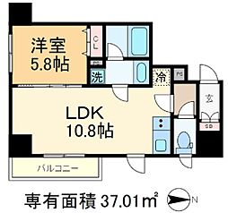シティインデックス王子 1LDKの間取図画像