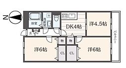 リバーストーンB 3DKの間取図画像