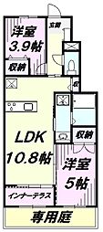 サンライズ 2LDKの間取図画像
