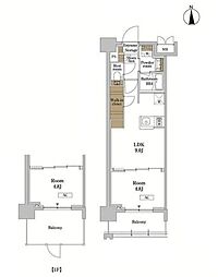 RJRプレシア蒲田 1LDKの間取図画像