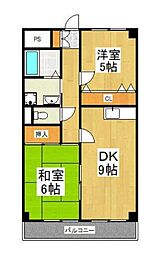 エクセル稲田 2DKの間取図画像