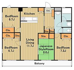 メープルコート 4LDKの間取図画像