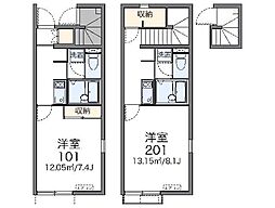 レオネクストアデランテ 1Kの間取図画像