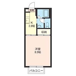 メゾン・ジュネス 1Kの間取図画像
