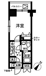 レジディア日本橋人形町2 1Kの間取図画像