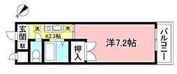 サンライズヒル 1Kの間取図画像