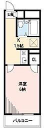 メディア上石神井 1Kの間取図画像