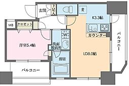 ドゥーエ新川 1LDKの間取図画像