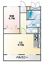 TBK第1高松ビル 1LDKの間取図画像