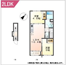 日野市日野アパート 1LDKの間取図画像