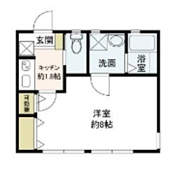 スプリーナ保土ヶ谷 1階1Kの間取り