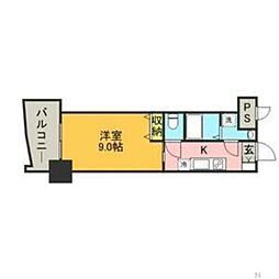 ロイヤル博多駅前 1Kの間取図画像