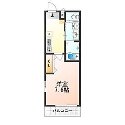 ワコーレヴィータ伊丹北本町 1Kの間取図画像