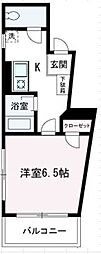 コーラル 1Kの間取図画像