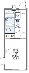レオパレスサンライズ竹の塚 1Kの間取図画像