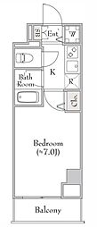 エマーレ行徳 1Kの間取図画像