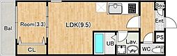 狭山市大字東三ツ木アパート 1LDKの間取図画像