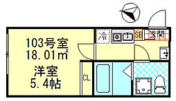 CK四ツ木 1階1Kの間取り