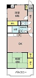 セレブラール戸田 2DKの間取図画像