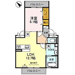アオーラヌエボ2 1LDKの間取図画像