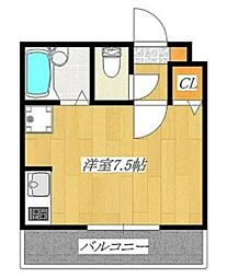 ユーハコート浮間舟渡 ワンルームの間取図画像