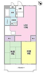 グリーンリーブス大倉山 2LDKの間取図画像