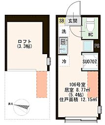 ハーモニーテラス練馬春日町2 ワンルームの間取図画像