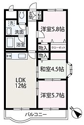 アーバンホソダ 3LDKの間取図画像