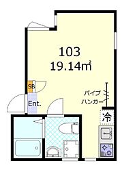 ルーエ亀有 ワンルームの間取図画像