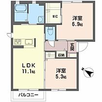 シャーメゾンクレールＢ B101 ｜ 青森県八戸市田向５丁目8-16（賃貸アパート2LDK・1階・53.25㎡） その2