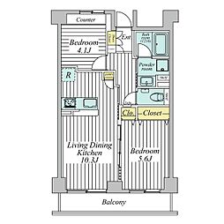 シェルクレール大森 2LDKの間取図画像