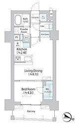 イストワール阿佐ヶ谷 1LDKの間取図画像