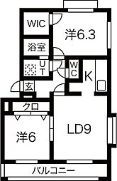 アルヴェアーレ大塚2 2LDKの間取図画像