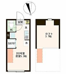 リネア平和台 ワンルームの間取図画像