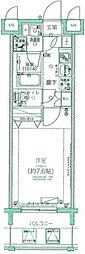 Le'a横濱関内壱番館 1Kの間取図画像