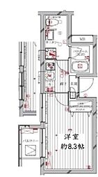 レガリス洗足池 1Kの間取図画像