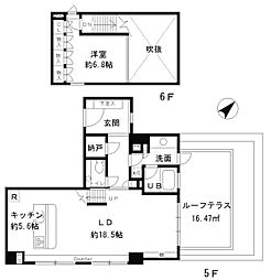 KDXレジデンス南青山 5階1LDKの間取り