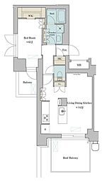 江東区深川2丁目マンション 1LDKの間取図画像