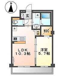 仮称)草加市花栗マンション新築工事 1LDKの間取図画像
