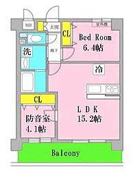 Lacasadolce 2LDKの間取図画像