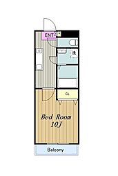 フォンテーヌ雅 1Kの間取図画像