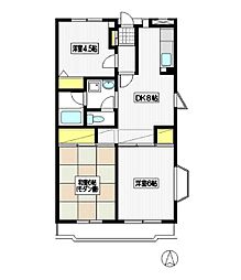 イトーピラ向ヶ丘壱番館 3DKの間取図画像