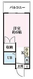 上福岡グリーンハイツ 1Kの間取図画像