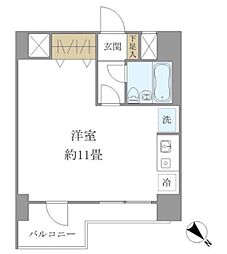 プラス・ワン横浜 ワンルームの間取図画像