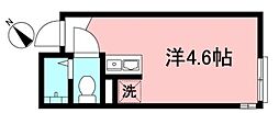 プライムテラス川崎元木ＷＥＳＴ 2階ワンルームの間取り