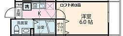 ピースコート登戸 1Kの間取図画像