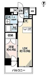 プレール・ドゥーク亀戸VI 11階1LDKの間取り